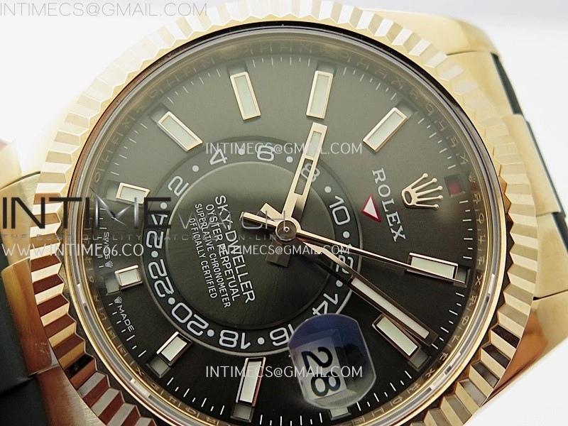 Sky-Dweller 336235 Gain Weight RG ZF 1:1 Best Edition Gray Dial On Oysterflex Rubber Strap Asian 2824