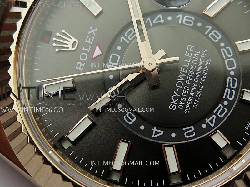 Sky-Dweller 336235 Gain Weight RG ZF 1:1 Best Edition Gray Dial On Oysterflex Rubber Strap Asian 2824