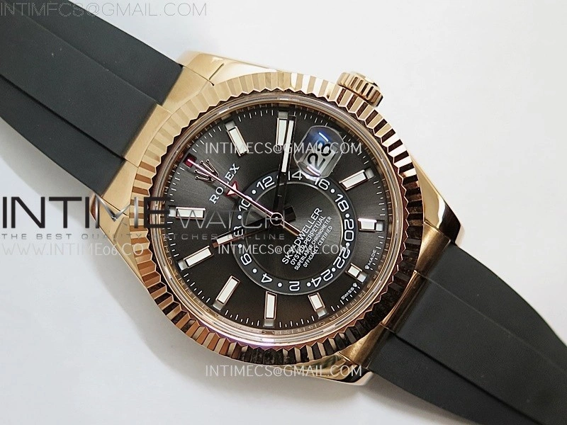 Sky-Dweller 336235 Gain Weight RG ZF 1:1 Best Edition Gray Dial On Oysterflex Rubber Strap Asian 2824
