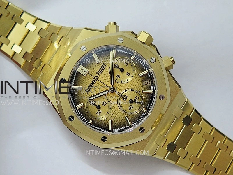 Royal Oak Chrono 26240 YG Gain Weight V2 DDF 1:1 Best Edition Gold Ombre Dial YG Bracelet Super Clone DD4401