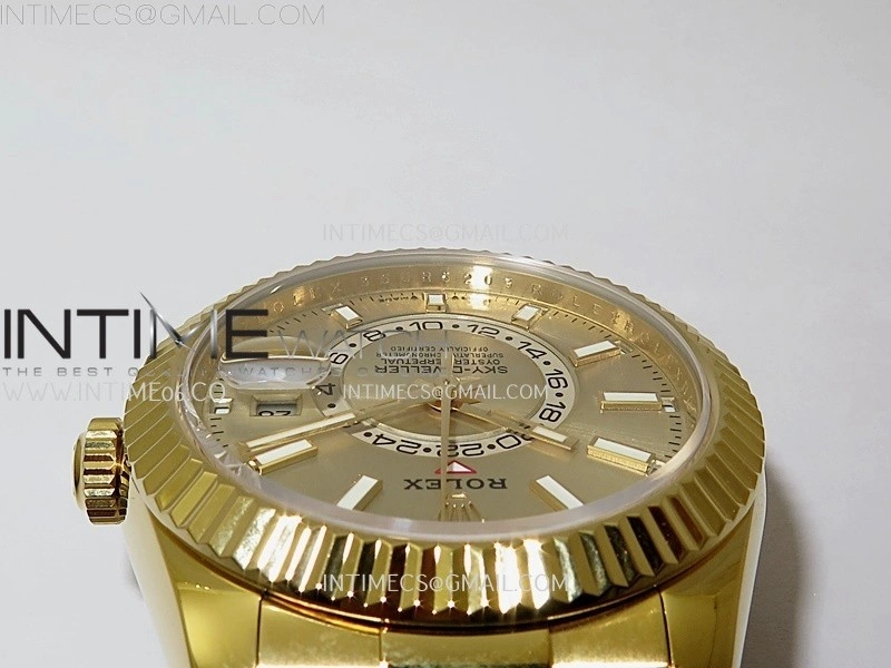 Sky-Dweller 336238 Gain Weight YG ZF 1:1 Best Edition Gold Dial On Oysterflex Rubber Strap Asian 2824