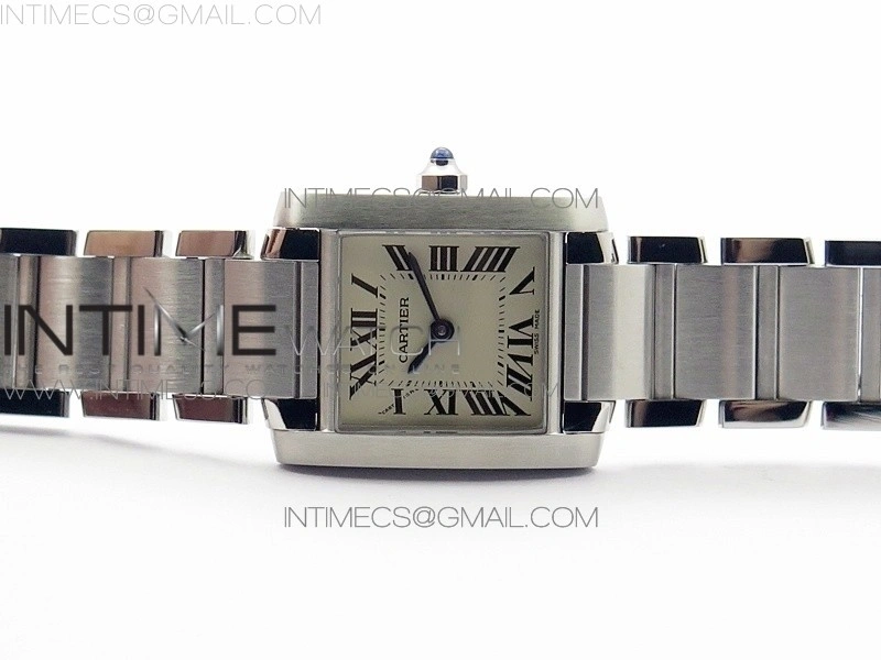 Tank Francaise Ladies 25mm SS 8848F 1:1 Best Edition White Dial on SS Bracelet Ronda Quartz