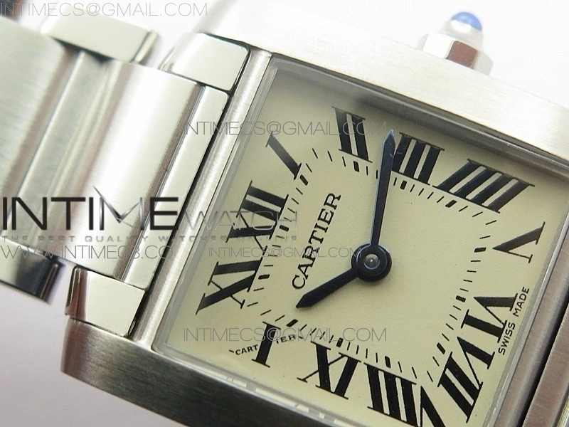 Tank Francaise Ladies 25mm SS 8848F 1:1 Best Edition White Dial on SS Bracelet Ronda Quartz