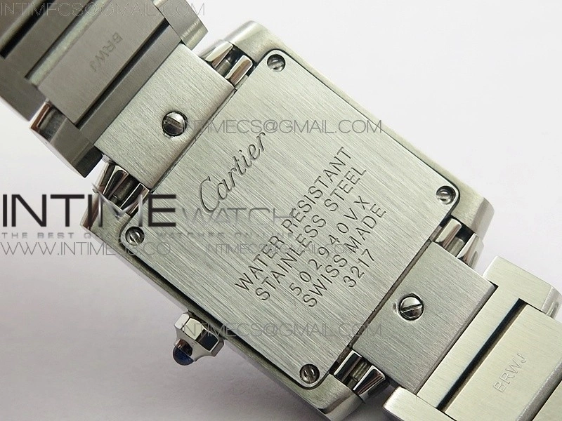 Tank Francaise Ladies 25mm SS 8848F 1:1 Best Edition White Dial on SS Bracelet Ronda Quartz