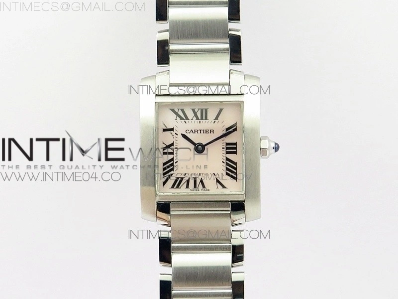 Tank Francaise Ladies 25mm SS 8848F 1:1 Best Edition White Dial on SS Bracelet Ronda Quartz