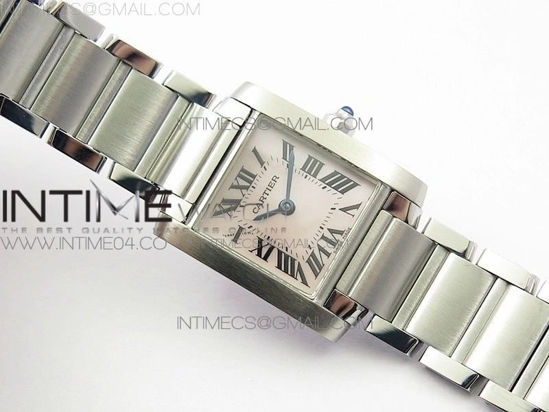 Tank Francaise Ladies 25mm SS 8848F 1:1 Best Edition White Dial on SS Bracelet Ronda Quartz