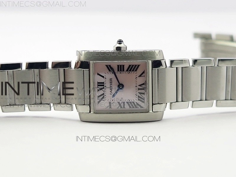 Tank Francaise Ladies 25mm SS 8848F 1:1 Best Edition White Dial on SS Bracelet Ronda Quartz