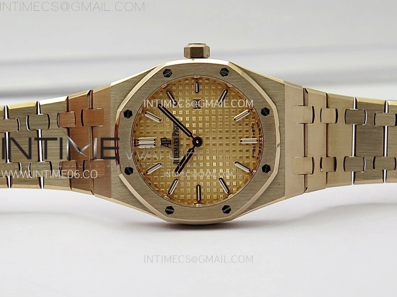 Lady Royal Oak 33mm 67651 RG ZF 1:1 Best Edition RG Textured Dial on RG Bracelet RONDA Quartz