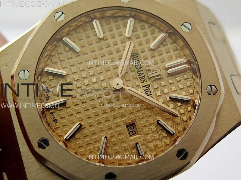 Lady Royal Oak 33mm 67651 RG ZF 1:1 Best Edition RG Textured Dial on RG Bracelet RONDA Quartz