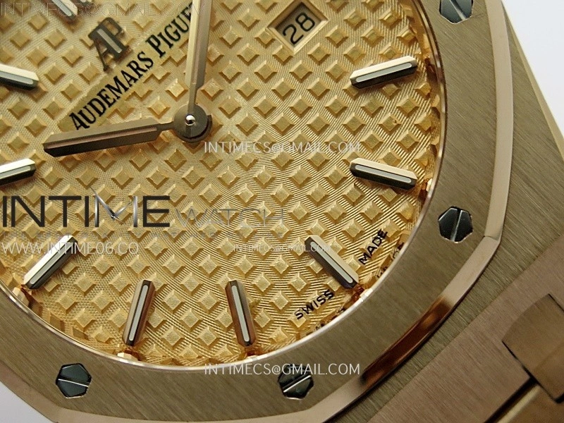 Lady Royal Oak 33mm 67651 RG ZF 1:1 Best Edition RG Textured Dial on RG Bracelet RONDA Quartz