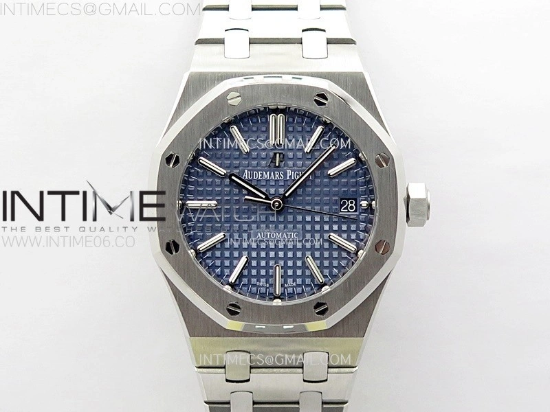 Royal Oak 37mm 15450 SS IPF 1:1 Best Edition Blue Dial on SS Bracelet SA3120 Super Clone