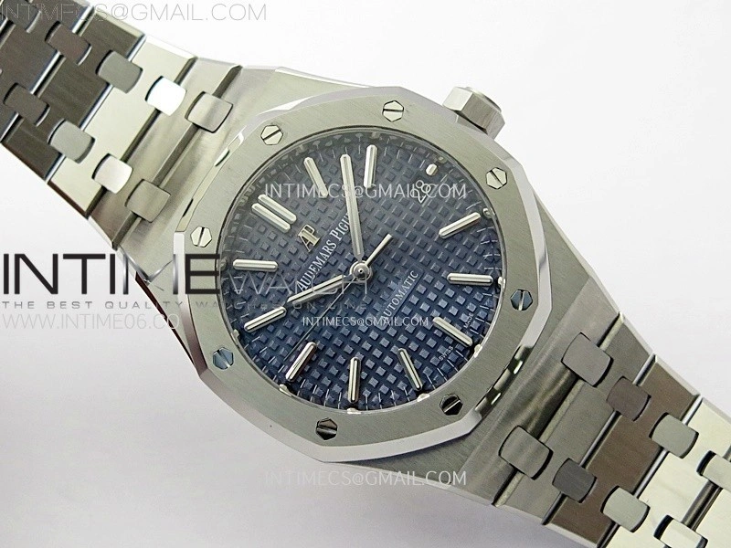 Royal Oak 37mm 15450 SS IPF 1:1 Best Edition Blue Dial on SS Bracelet SA3120 Super Clone