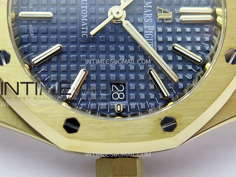 Royal Oak 37mm 15450 YG IPF 1:1 Best Edition Blue Dial on YG Bracelet SA3120 Super Clone