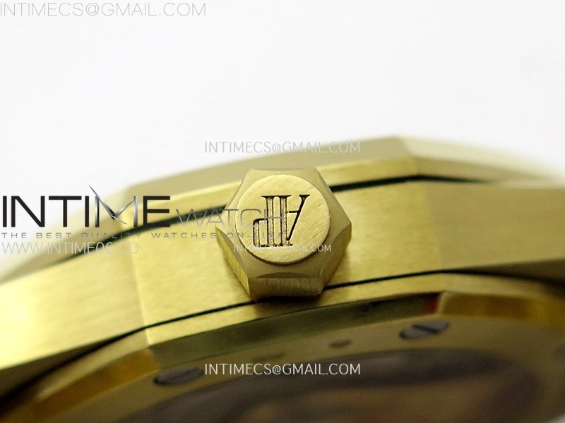 Royal Oak 37mm 15450 YG IPF 1:1 Best Edition Blue Dial on YG Bracelet SA3120 Super Clone