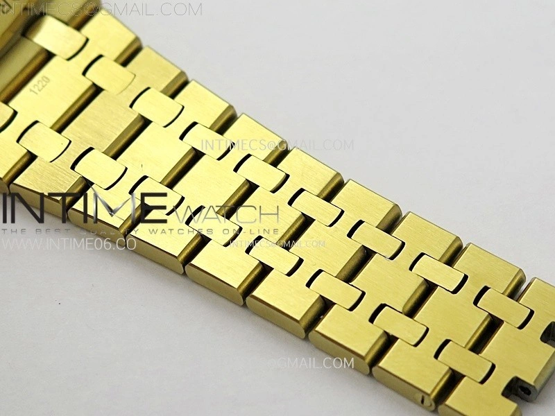 Royal Oak 37mm 15450 YG IPF 1:1 Best Edition Blue Dial on YG Bracelet SA3120 Super Clone