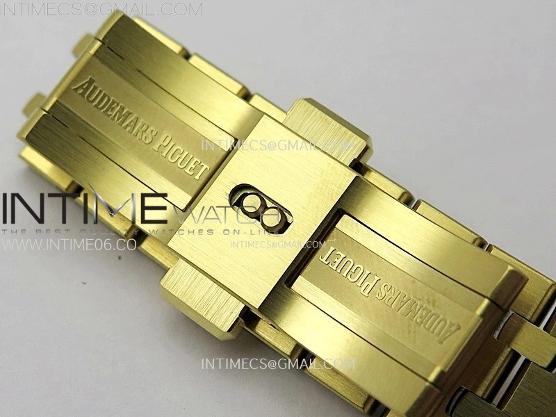 Royal Oak 37mm 15450 YG IPF 1:1 Best Edition Blue Dial on YG Bracelet SA3120 Super Clone