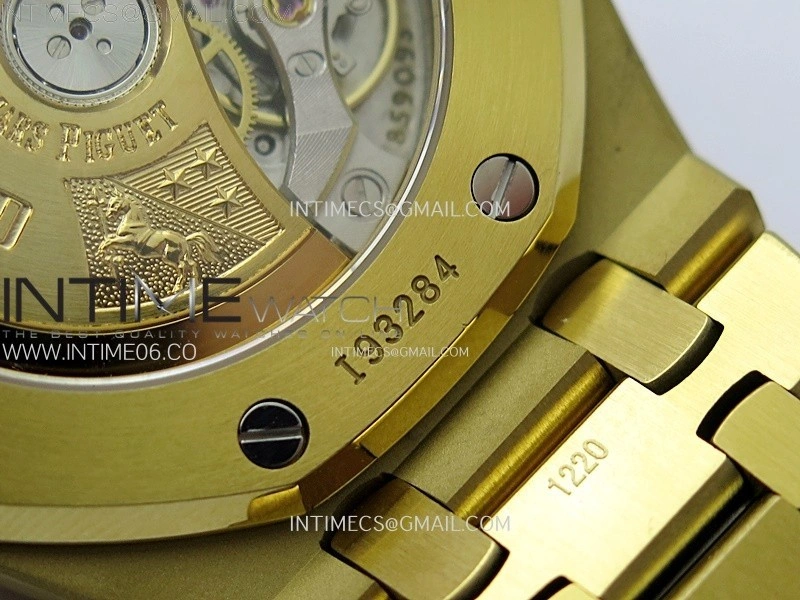 Royal Oak 37mm 15450 YG IPF 1:1 Best Edition Blue Dial on YG Bracelet SA3120 Super Clone
