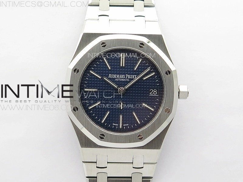 Royal Oak 39mm 16202 50th SS ZF 1:1 Best Edition Blue Textured Dial on SS Bracelet A7121