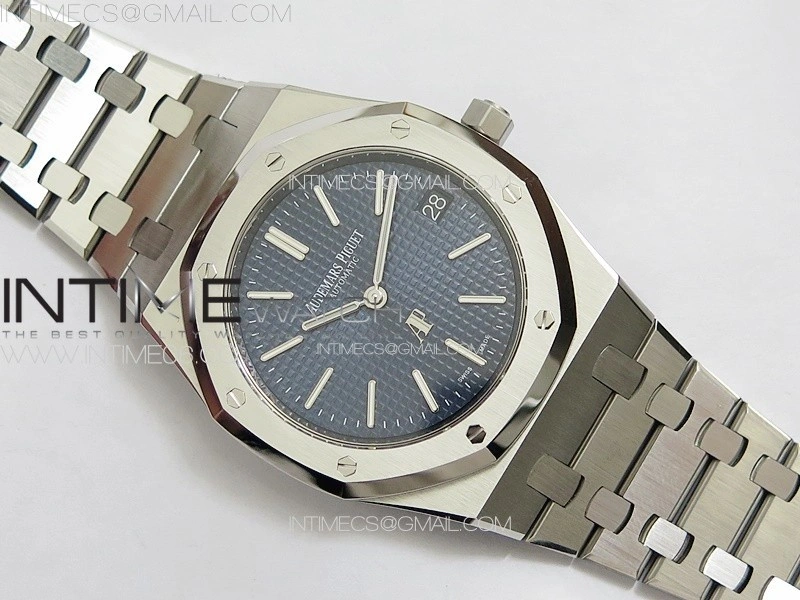 Royal Oak 39mm 16202 50th SS ZF 1:1 Best Edition Blue Textured Dial on SS Bracelet A7121