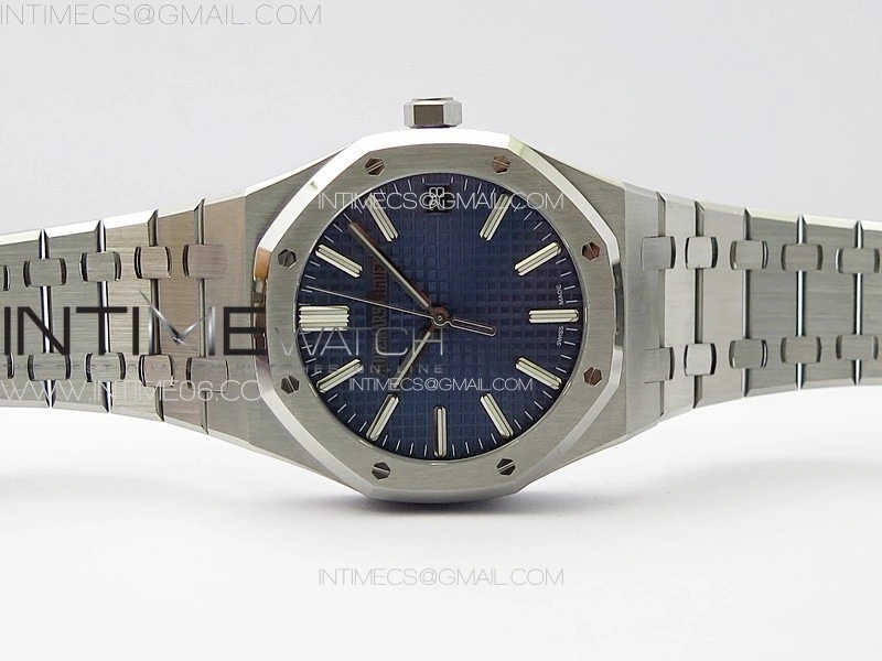 Royal Oak 41mm 15510 50th SS ZF 1:1 Best Edition Blue Textured Dial on SS Bracelet A4302