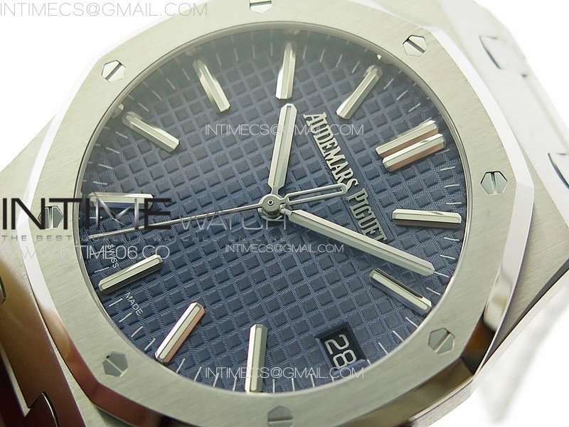 Royal Oak 41mm 15510 50th SS ZF 1:1 Best Edition Blue Textured Dial on SS Bracelet A4302