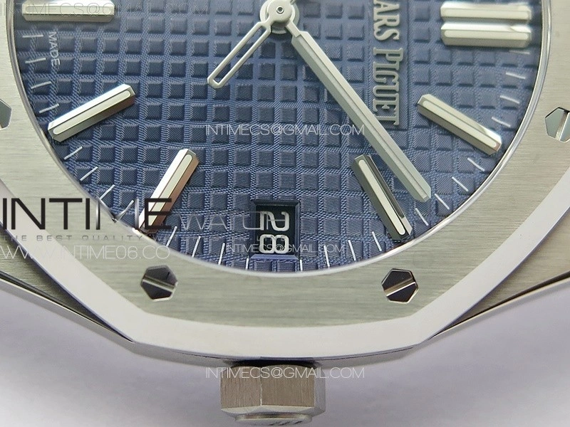 Royal Oak 41mm 15510 50th SS ZF 1:1 Best Edition Blue Textured Dial on SS Bracelet A4302