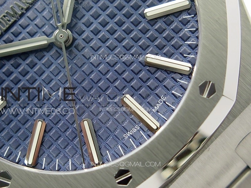 Royal Oak 41mm 15510 50th SS ZF 1:1 Best Edition Blue Textured Dial on SS Bracelet A4302