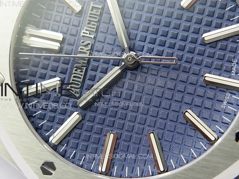 Royal Oak 41mm 15510 50th SS ZF 1:1 Best Edition Blue Textured Dial on SS Bracelet A4302