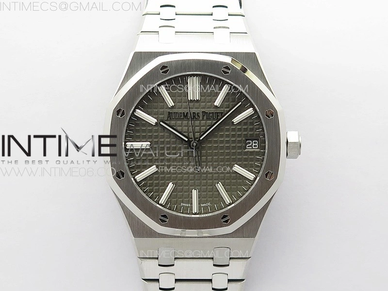 Royal Oak 41mm 15510 50th SS ZF 1:1 Best Edition Gray Textured Dial on SS Bracelet A4302