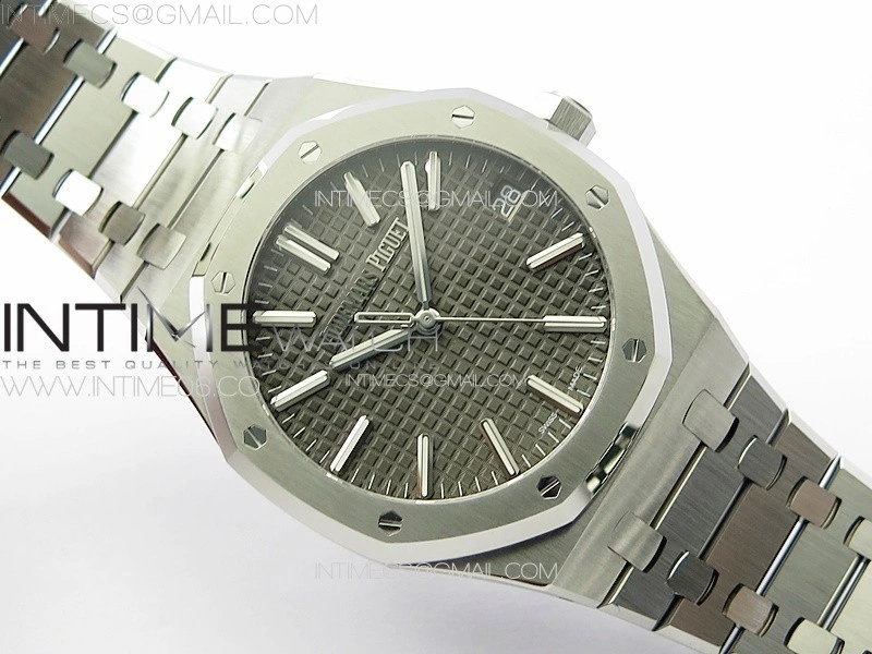 Royal Oak 41mm 15510 50th SS ZF 1:1 Best Edition Gray Textured Dial on SS Bracelet A4302
