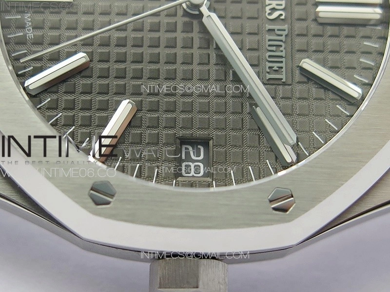 Royal Oak 41mm 15510 50th SS ZF 1:1 Best Edition Gray Textured Dial on SS Bracelet A4302