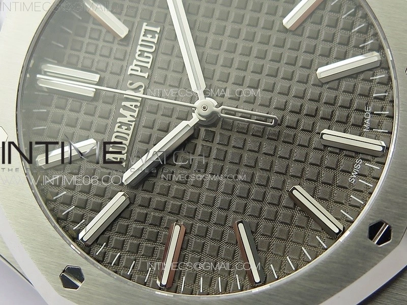 Royal Oak 41mm 15510 50th SS ZF 1:1 Best Edition Gray Textured Dial on SS Bracelet A4302