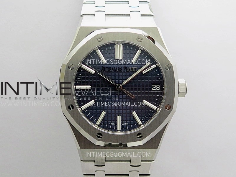 Royal Oak 41mm 15510 SS DDF 1:1 Best Edition Blue Dial On SS Bracelet DD4302 Super Clone