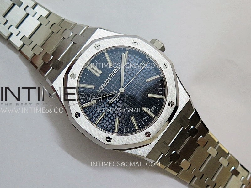 Royal Oak 41mm 15510 SS DDF 1:1 Best Edition Blue Dial On SS Bracelet DD4302 Super Clone