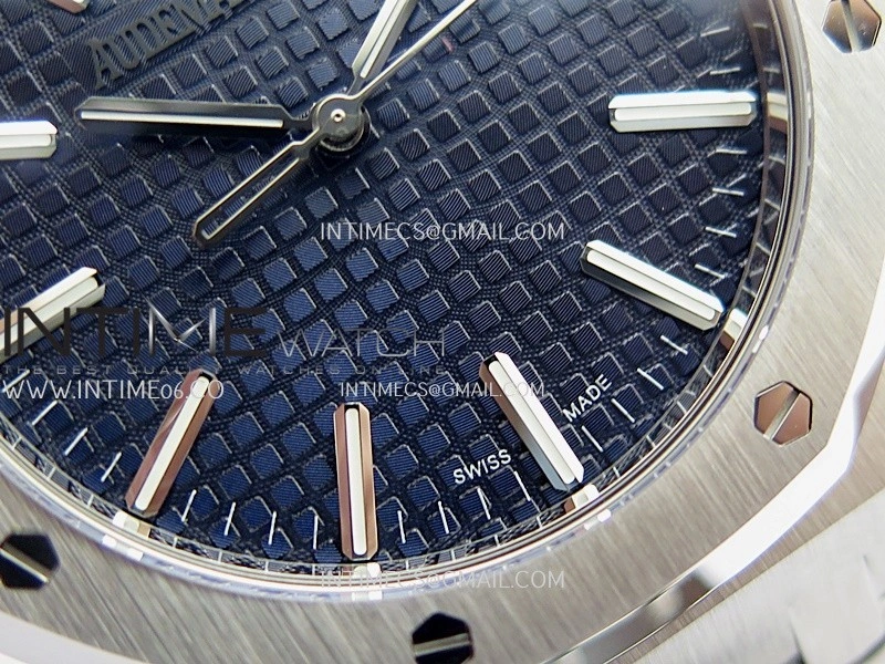 Royal Oak 41mm 15510 SS DDF 1:1 Best Edition Blue Dial On SS Bracelet DD4302 Super Clone