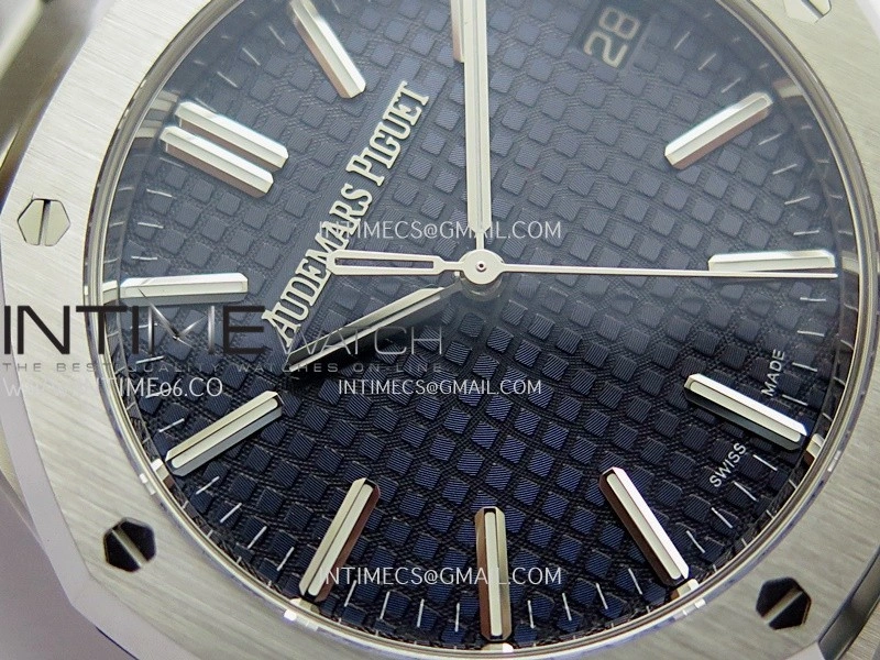 Royal Oak 41mm 15510 SS DDF 1:1 Best Edition Blue Dial On SS Bracelet DD4302 Super Clone