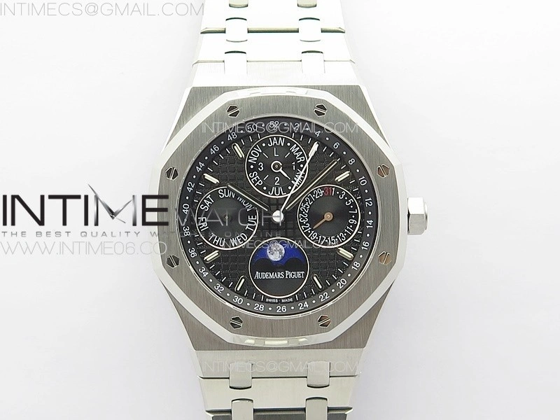 Royal Oak 41mm Complicated 26574 SS APSF1:1 Best Edition Black Dial on SS Bracelet A5134