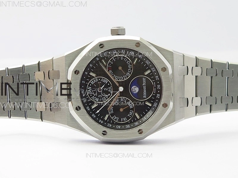 Royal Oak 41mm Complicated 26574 SS APSF1:1 Best Edition Black Dial on SS Bracelet A5134