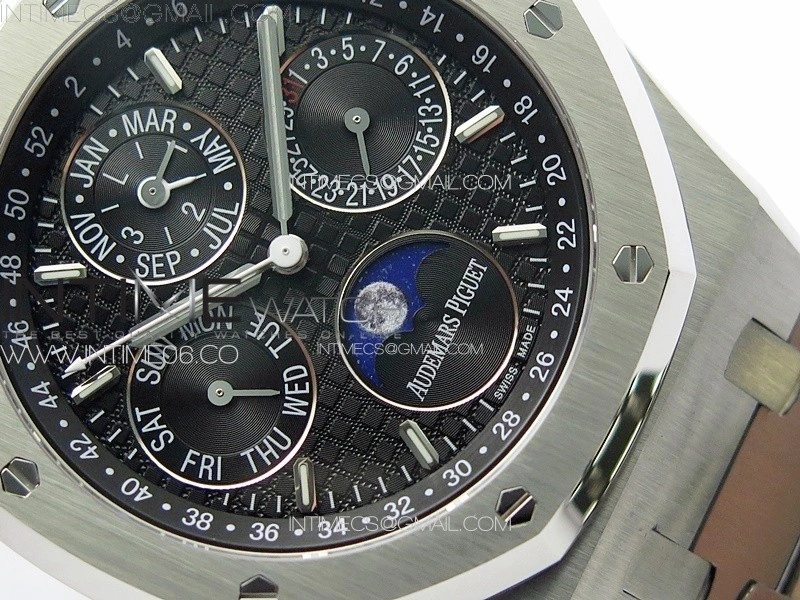 Royal Oak 41mm Complicated 26574 SS APSF1:1 Best Edition Black Dial on SS Bracelet A5134