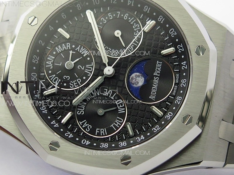 Royal Oak 41mm Complicated 26574 SS APSF1:1 Best Edition Black Dial on SS Bracelet A5134