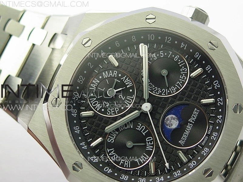 Royal Oak 41mm Complicated 26574 SS APSF1:1 Best Edition Black Dial on SS Bracelet A5134