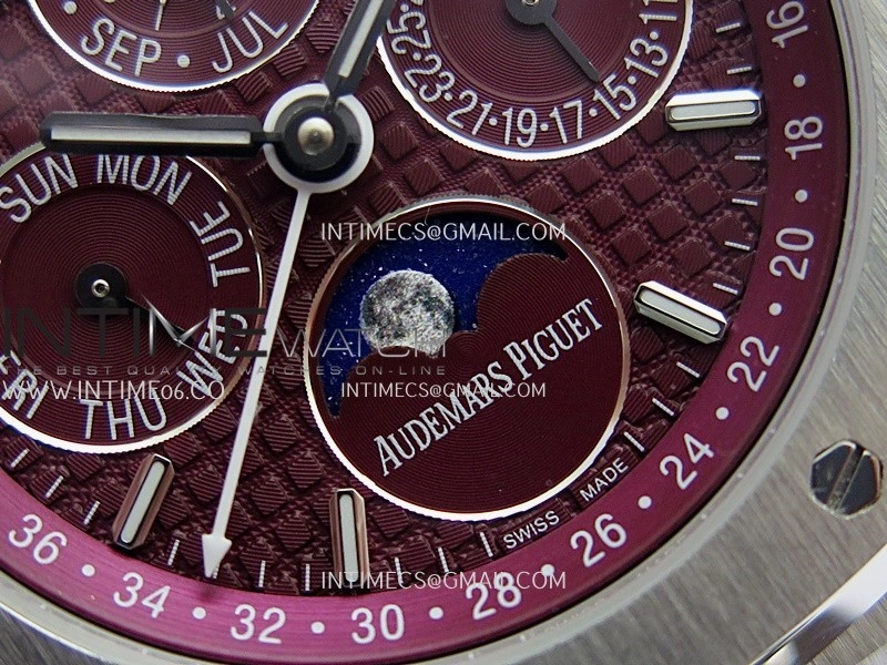 Royal Oak 41mm Complicated 26574 SS BBS Best Edition Burgundy Dial On SS Bracelet A5134