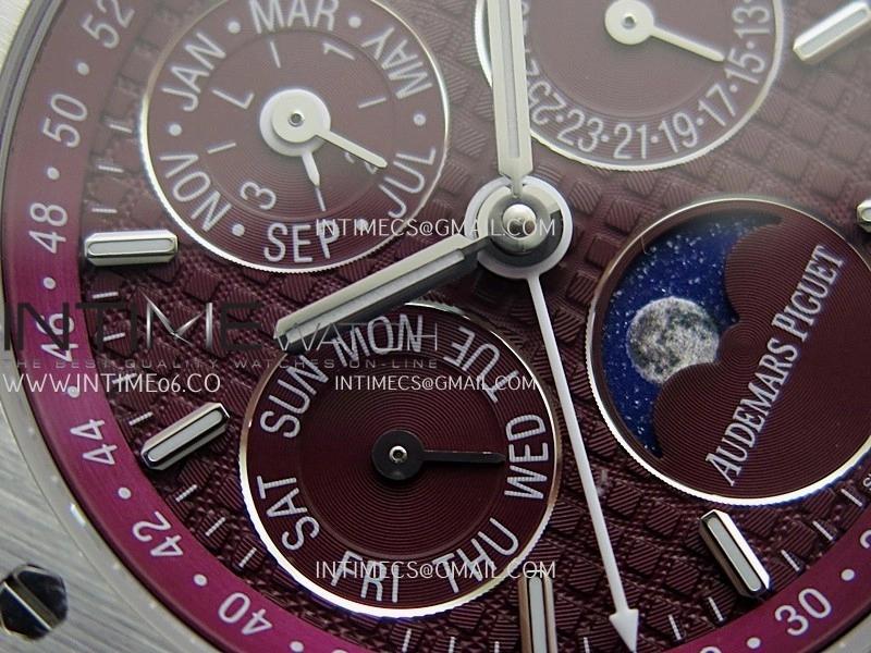 Royal Oak 41mm Complicated 26574 SS BBS Best Edition Burgundy Dial On SS Bracelet A5134