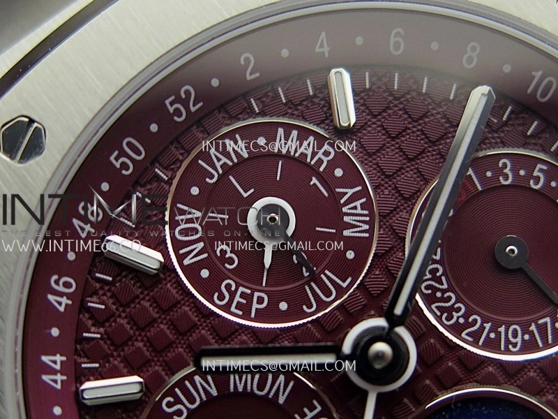Royal Oak 41mm Complicated 26574 SS BBS Best Edition Burgundy Dial On SS Bracelet A5134