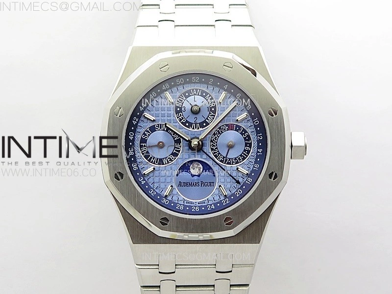 Royal Oak 41mm Complicated 26574 SS BBS Best Edition Ice Blue Dial on SS Bracelet A5134