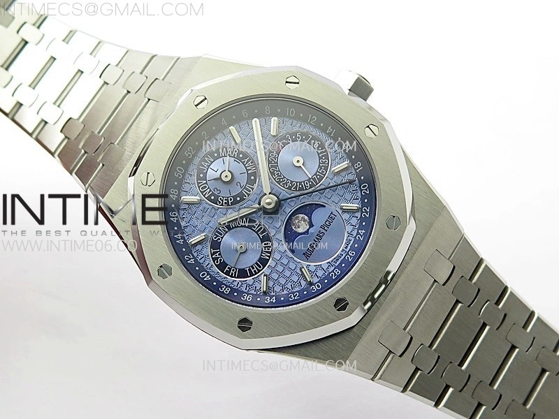 Royal Oak 41mm Complicated 26574 SS BBS Best Edition Ice Blue Dial on SS Bracelet A5134