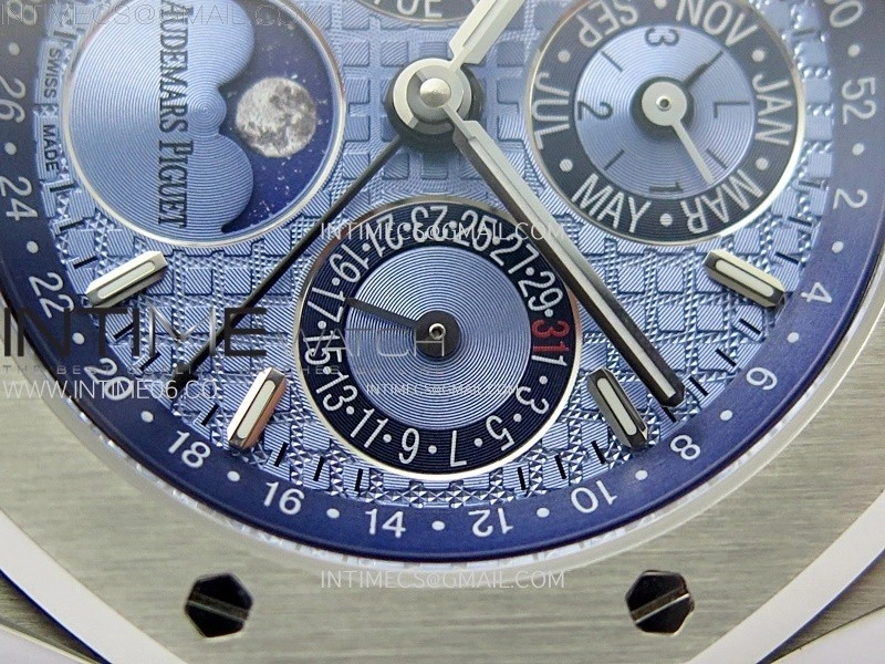 Royal Oak 41mm Complicated 26574 SS BBS Best Edition Ice Blue Dial on SS Bracelet A5134