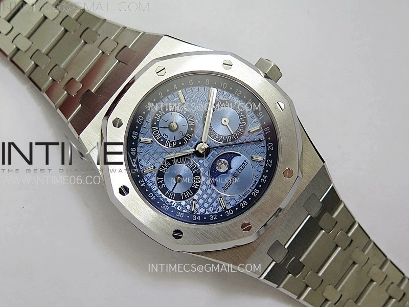 Royal Oak 41mm Complicated 26574 SS BBS Best Edition Ice Blue Dial on SS Bracelet A5134