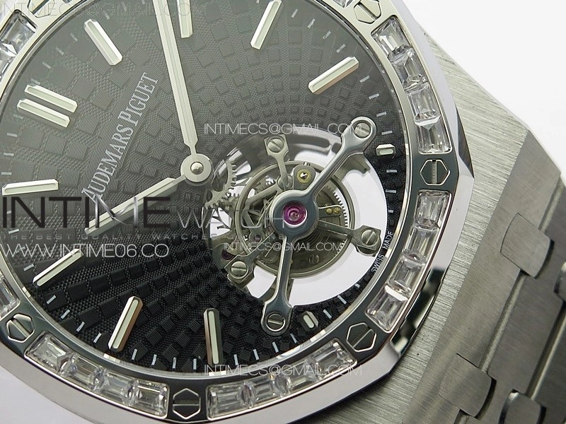 Royal Oak 41mm Tourbillon SS T Crystal Bezel BBS Best Edition Black Dial on SS Bracelet