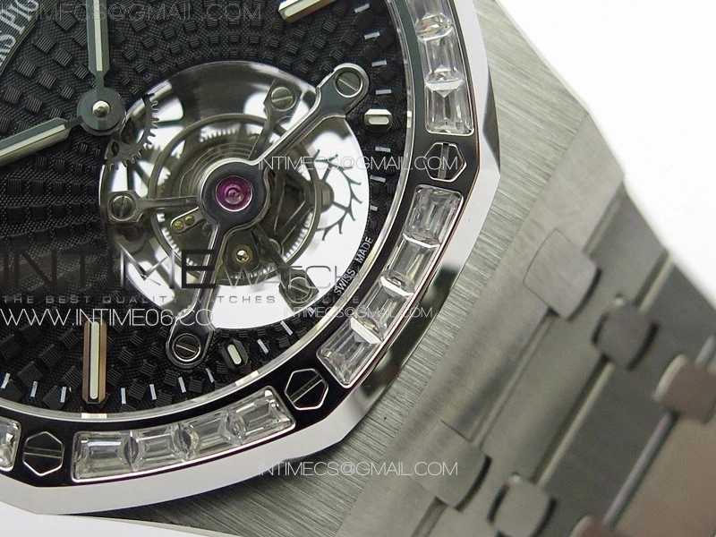 Royal Oak 41mm Tourbillon SS T Crystal Bezel BBS Best Edition Black Dial on SS Bracelet